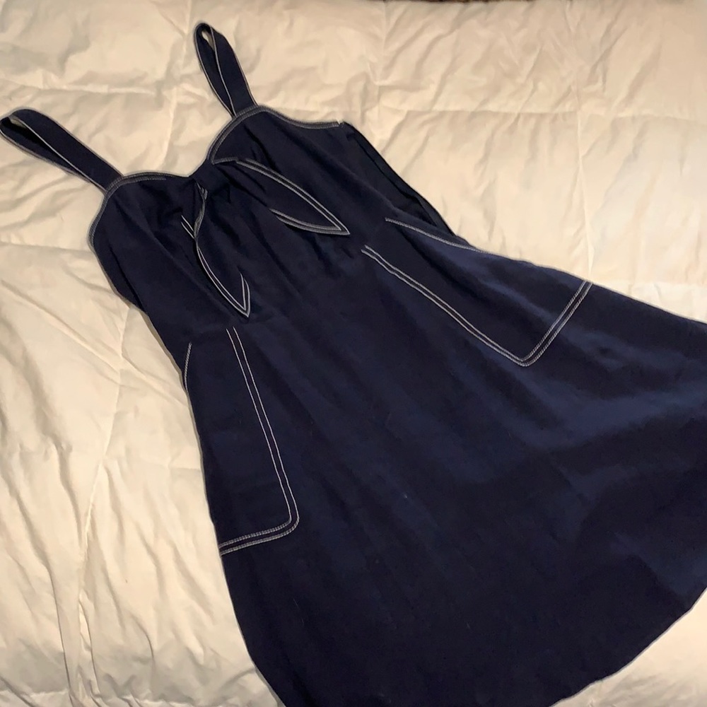 Navy Blue Nautical Sailor Vintage Circle Dress